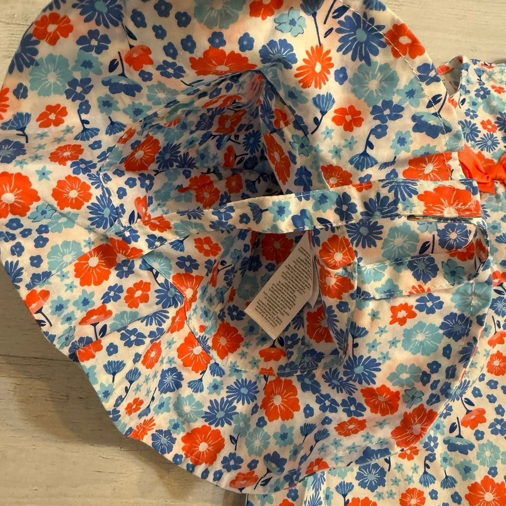 Carters baby girls floral dress‎ with matching hat 3 months NEW